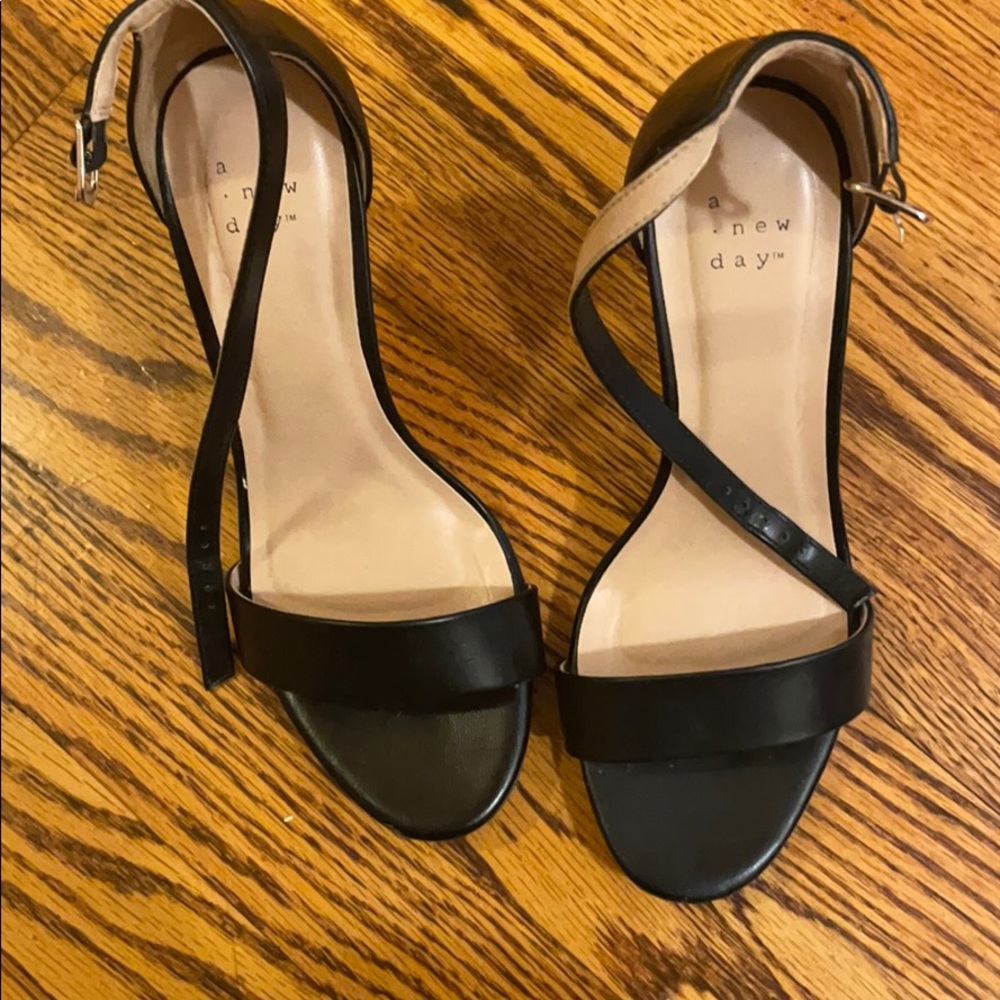 One strap black heels